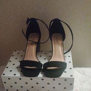 Elegant Black Ankle Strap Heels